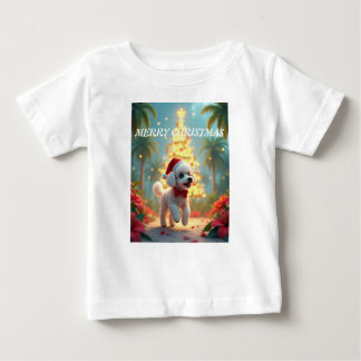 Frohe Weihnachtswelpen Baby T-shirt