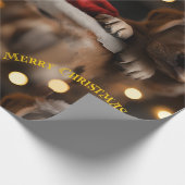 Frohe Weihnachtswelpen Geschenkpapier (Ecke)