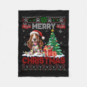 Frohe Weihnachtswetten Hund Liebhaber Ugly Xmas Sw Fleecedecke