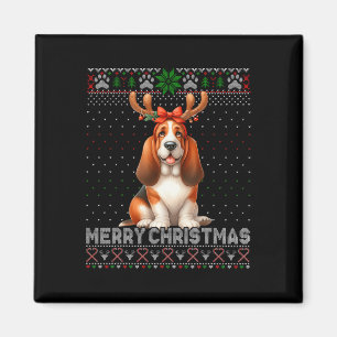 Frohe Weihnachtswetten Hund Liebhaber Ugly Xmas Sw Magnet