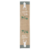 Frohe Weihnachtswilde - Grün Kariert Kurzer Tischläufer (Vorderseite)