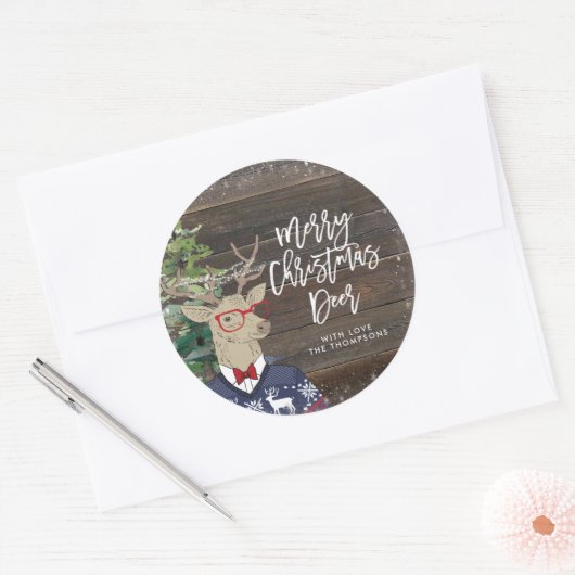 Frohe Weihnachtswilde Runder Aufkleber (Umschlag)