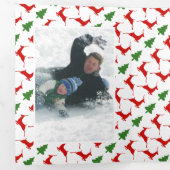 Frohe Weihnachtswilde und Baum, Foto Collage Dreifach Gefaltete Urlaubskarte (Innen Erste Seite)