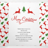 Frohe Weihnachtswilde und Baum, Foto Collage Dreifach Gefaltete Urlaubskarte (Innenseite Mitte)