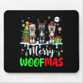 Frohe Weihnachtswoof Three Santa Elf Chinesisches Mousepad (Vorne)