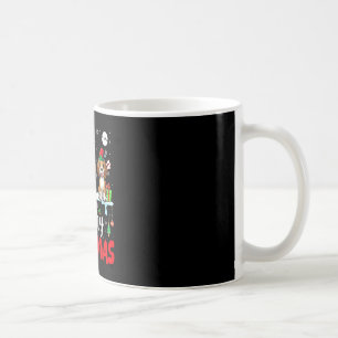 Frohe Weihnachtswoof Three Santa Reindeer Elf Beag Kaffeetasse