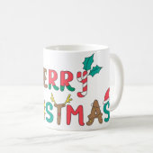 Frohe Weihnachtswortkomponente Kaffeetasse (VorderseiteRechts)