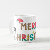 Frohe Weihnachtswortkomponente Kaffeetasse (Vorderseite Links)