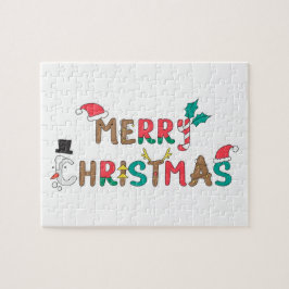 Frohe Weihnachtswortkomponente Puzzle
