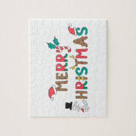 Frohe Weihnachtswortkomponente Puzzle