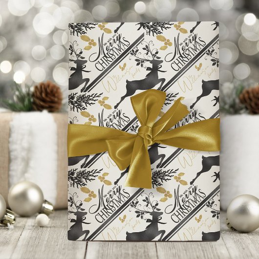 Frohe Weihnachtswrapping Paper Elegant Reindeer Geschenkpapier