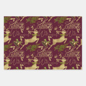 Frohe Weihnachtswrapping Paper Elegant Reindeer Geschenkpapier Set (Vorderseite 2)