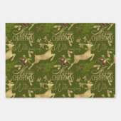 Frohe Weihnachtswrapping Paper Elegant Reindeer Geschenkpapier Set (Vorderseite)