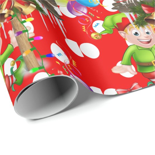 Frohe Weihnachtswrapping Paper Elf Geschenkpapier (Rolleneckpunkt)