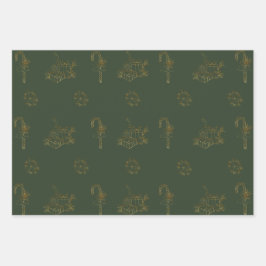Frohe Weihnachtswrapping Paper Flat Sheet Set von  Geschenkpapier Set