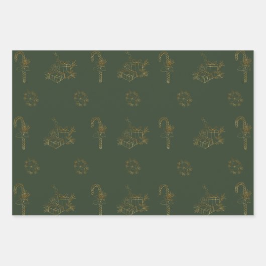 Frohe Weihnachtswrapping Paper Flat Sheet Set von  Geschenkpapier Set (Vorderseite)