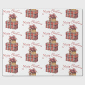 Frohe Weihnachtswrapping Paper Geschenkpapier (Flach)