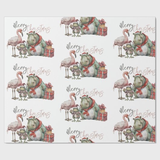 Frohe Weihnachtswrapping Paper Geschenkpapier (Flach)