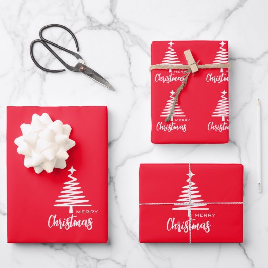Frohe Weihnachtswrapping Paper Geschenkpapier Set (Vorderseite)