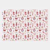 Frohe Weihnachtswrapping Paper Geschenkpapier Set (Vorderseite)