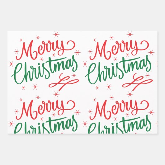 Frohe Weihnachtswrapping Paper Geschenkpapier Set (Vorderseite 3)