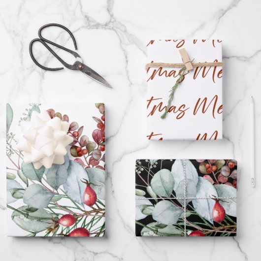 Frohe Weihnachtswrapping Paper Sheets Geschenkpapier Set (Vorderseite)