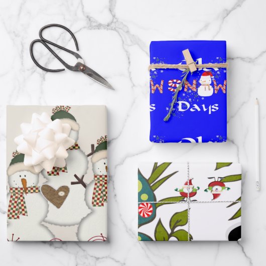 Frohe Weihnachtswrapping Paper Sheets Geschenkpapier Set (Vorderseite)
