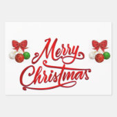 Frohe Weihnachtswrapping Paper Sheets Geschenkpapier Set (Vorderseite 2)