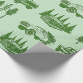 Frohe Weihnachtswrapping Paper Truck, Tree & Cabin Geschenkpapier (Ecke)