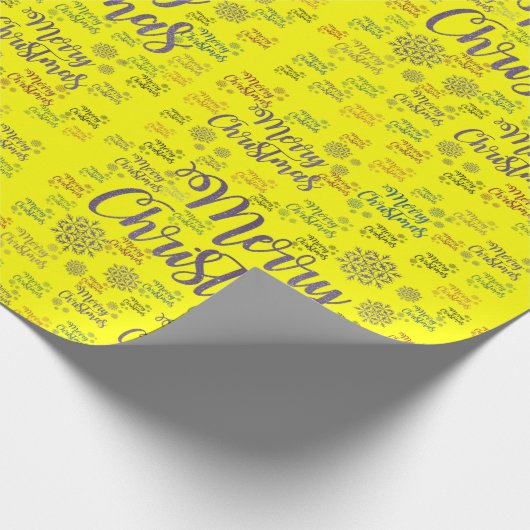 Frohe Weihnachtswrapping Papier gelb Geschenkpapier (Ecke)