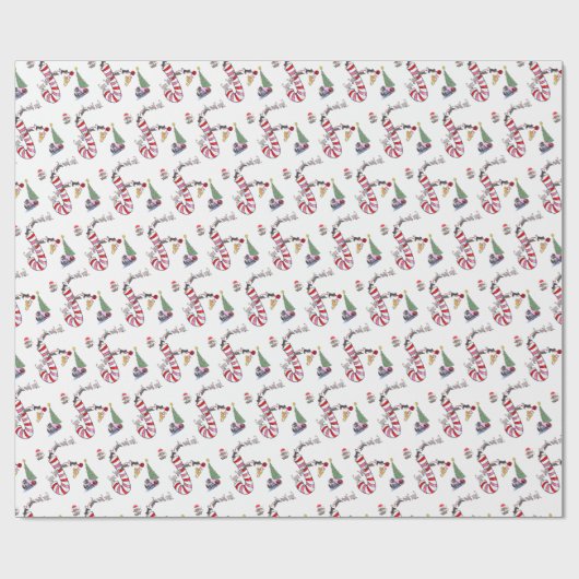 Frohe Weihnachtswrapping Papier Katzen Meow Geschenkpapier (Flach)