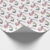 Frohe Weihnachtswrapping Papier Katzen Meow Geschenkpapier (Ecke)