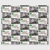 Frohe Weihnachtswrapping Papier Opossum Geschenkpapier (Flach)