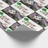 Frohe Weihnachtswrapping Papier Opossum Geschenkpapier (Ecke)