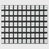 Frohe Weihnachtswrapping Papier Schwarz & Weiß Geschenkpapier (Flach)