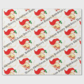 Frohe Weihnachtswrapping Papier Vintag Santa Geschenkpapier (Flach)