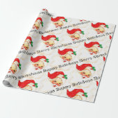 Frohe Weihnachtswrapping Papier Vintag Santa Geschenkpapier (Ungerollt)