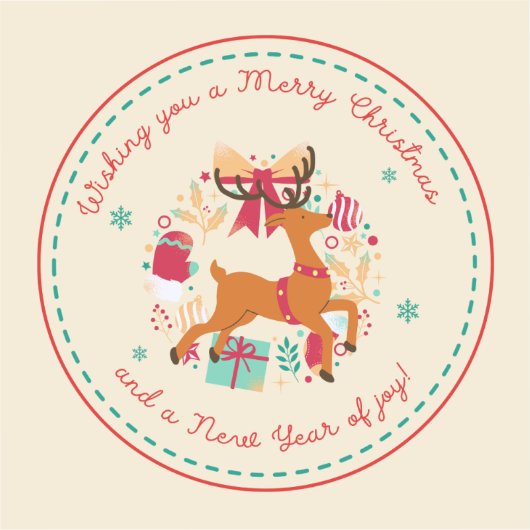 Frohe Weihnachtswünsche Aufkleber (Vorderseite)