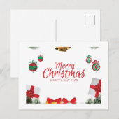 Frohe Weihnachtswünsche Feiertagspostkarte (Vorne/Hinten)