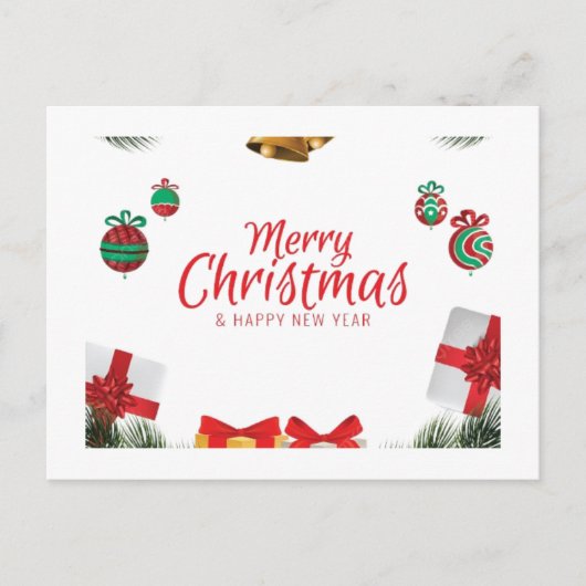 Frohe Weihnachtswünsche Feiertagspostkarte (Vorderseite)