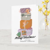 Frohe Weihnachtswünsche für Familienfreunde Karte (Gelbe Blume)