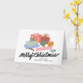 Frohe Weihnachtswünsche für Familienfreunde Karte (Gelbe Blume)