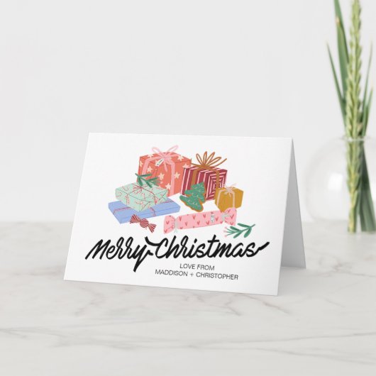 Frohe Weihnachtswünsche für Familienfreunde Karte (Vorderseite)