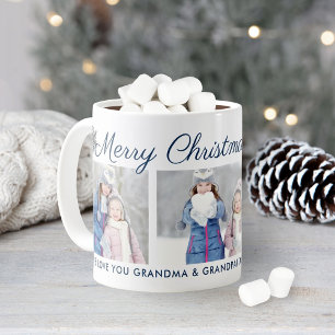 Frohe Weihnachtswünsche Marine Schneeflocke Foto Kaffeetasse