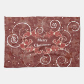 Frohe Weihnachtswünsche mit Bögen und Sternen Geschirrtuch (Horizontal)