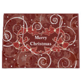 Frohe Weihnachtswünsche mit Bögen und Sternen Große Geschenktüte (Vorderseite)