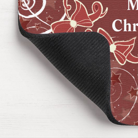 Frohe Weihnachtswünsche mit Bögen und Sternen Mousepad (Ecke)
