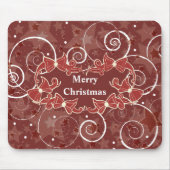 Frohe Weihnachtswünsche mit Bögen und Sternen Mousepad (Vorne)