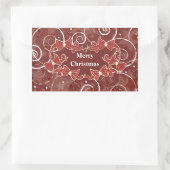 Frohe Weihnachtswünsche mit Bögen und Sternen Rechteckiger Aufkleber (Tasche)