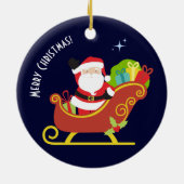 Frohe Weihnachtswünsche von Santa Keramik Ornament (Hinten)